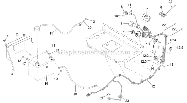 Electrical Assembly Diagram and Parts List for VT24KA484CA (920000-999999)(2011) Exmark Lawn Mower