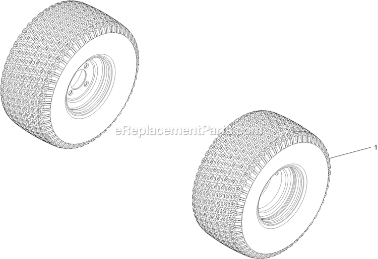 Tire Assembly Diagram and Parts List for QZE725GKC50200 (408644346-411294211)(2021) Exmark Lawn Mower