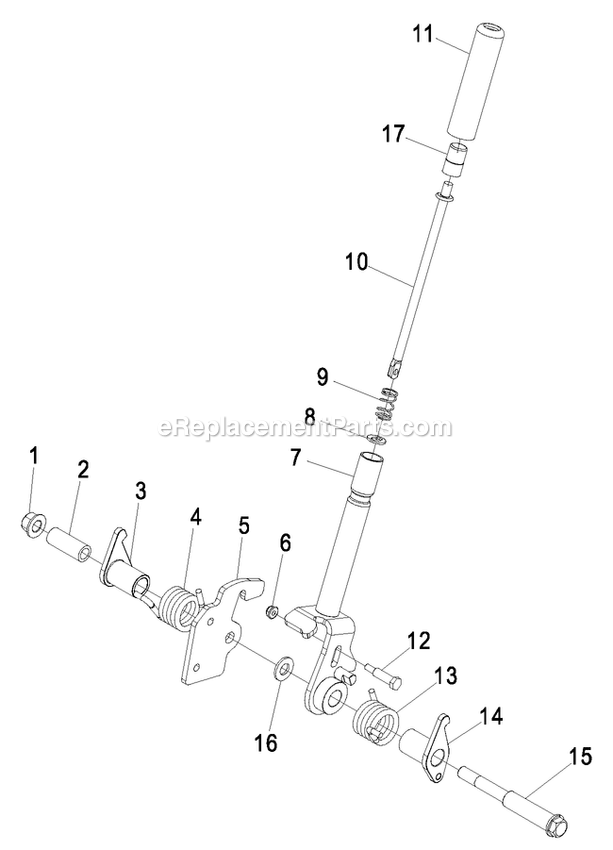 Brake Handle Assembly Diagram and Parts List for LZA20KAS484 (850000-919999)(2010) Exmark Lawn Mower