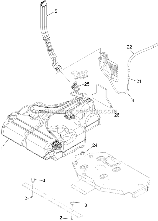Fuel Assembly Diagram and Parts List for LZX940EKC606 (313000000-313999999)(2013) Exmark Lawn Mower