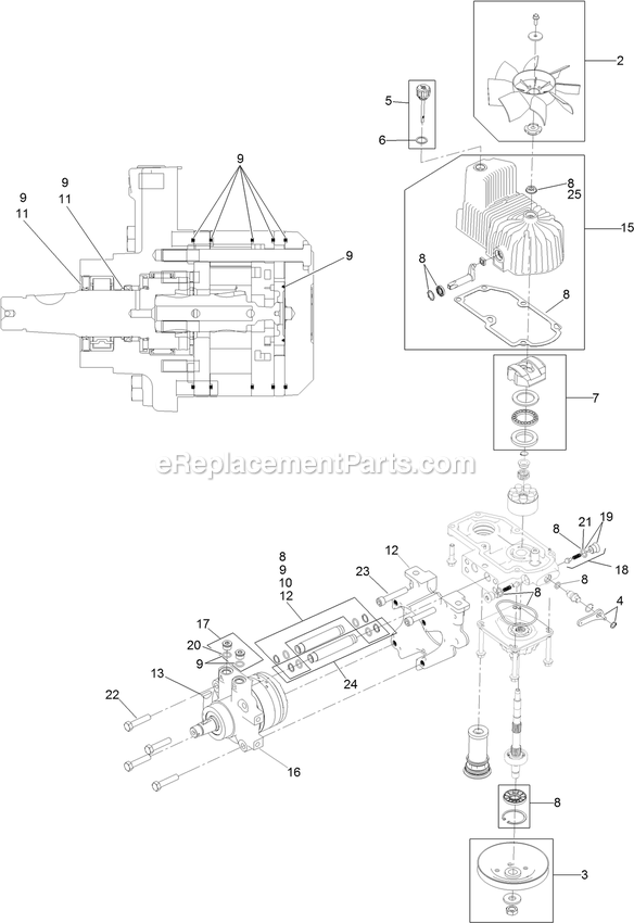 Lh Hydro Assembly Diagram and Parts List for LZS651CKA484A2 (402082300-404314158)(2018) Exmark Lawn Mower