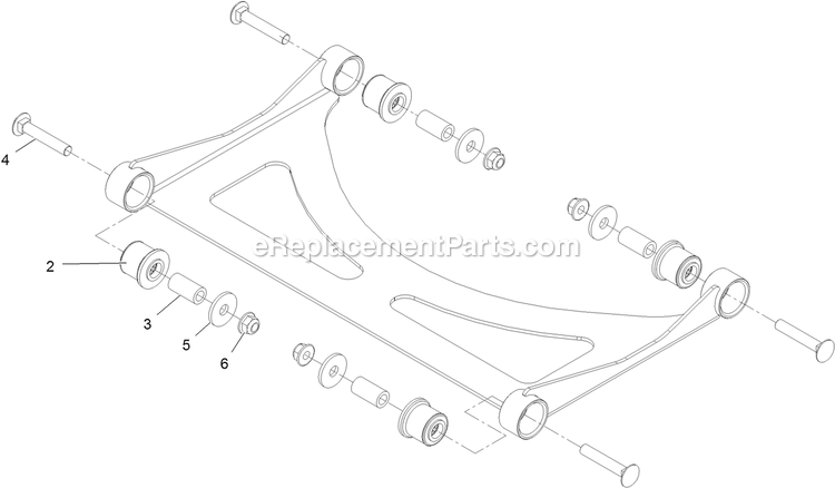 Deck Strut Assembly Diagram and Parts List for STS651GKA48400 (406294345-408644345)(2020) Exmark Lawn Mower