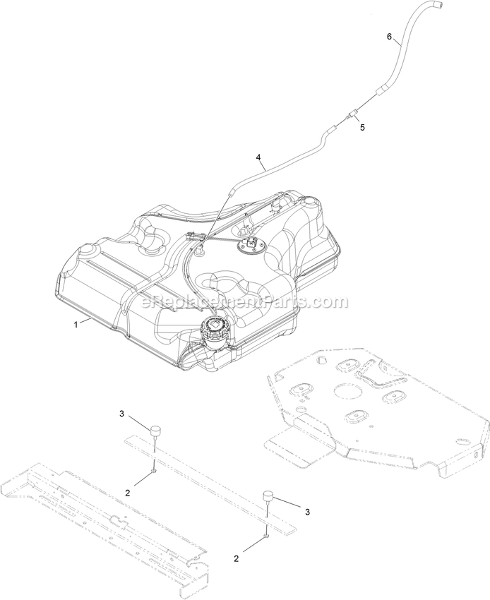 Fuel Tank Assembly (1) Diagram and Parts List for LZE751GKA604A1 (402082300-404314158)(2018) Exmark Lawn Mower