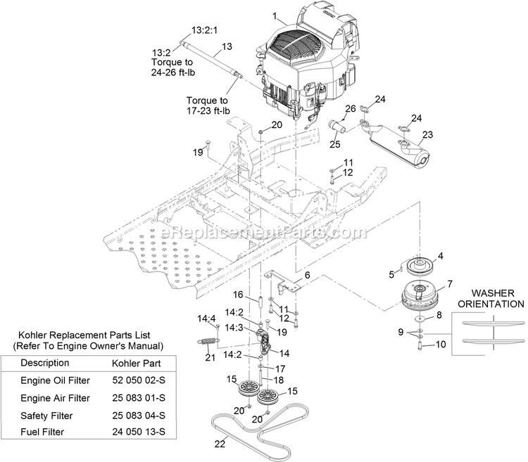 Engine Assembly Diagram and Parts List for PNS710GKC483A4 (315000000-315999999)(2015) Exmark Lawn Mower