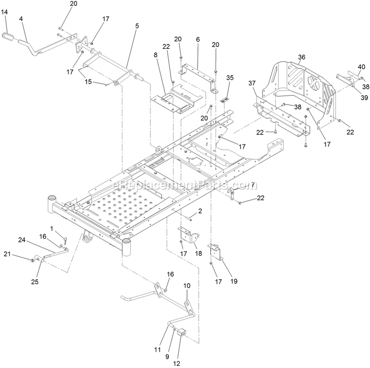 Deck Lift Assembly Diagram and Parts List for QTE708GEM42100 (315000000-315999999)(2015) Exmark Lawn Mower