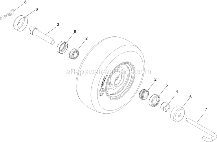 Wheel Assembly Diagram and Parts List for TTX650EKC604N0 (402082300-404314158)(2018) Exmark Lawn Mower