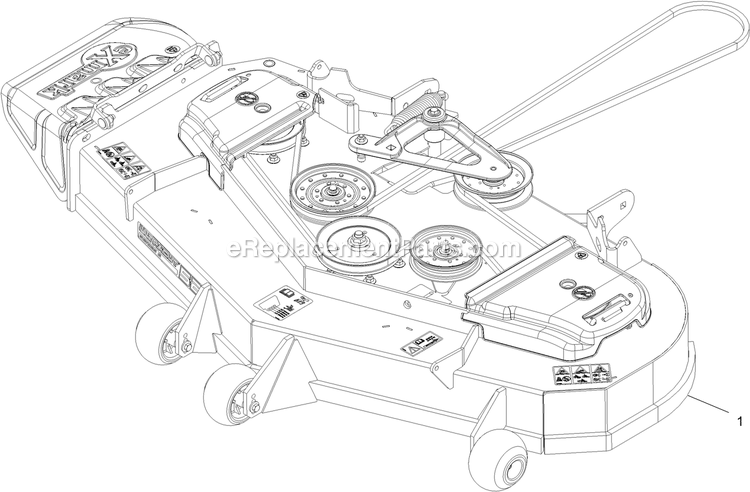 Complete Deck Assembly Diagram and Parts List for LZX740EKC526T0 (316000000-399999999)(2016) Exmark Lawn Mower