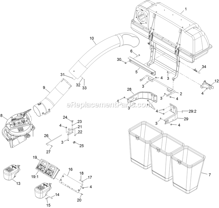 Assembly Diagram and Parts List for LZUV3B (316000000-399999999)(2016) Exmark Lawn Tractor Accessories