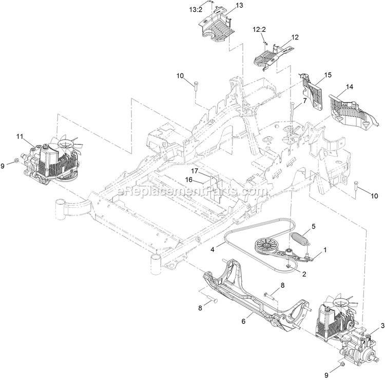 Hydraulic Assembly Diagram and Parts List for LZS801GKA524A2 (315000000-315999999)(2015) Exmark Lawn Mower