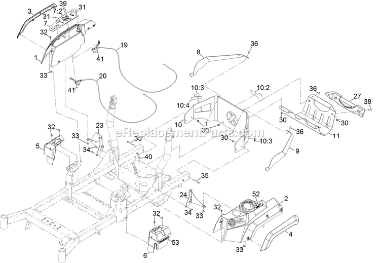 Controls Assembly Diagram and Parts List for RAS740GKC60R00 (400000000-402082299)(2017) Exmark Lawn Mower