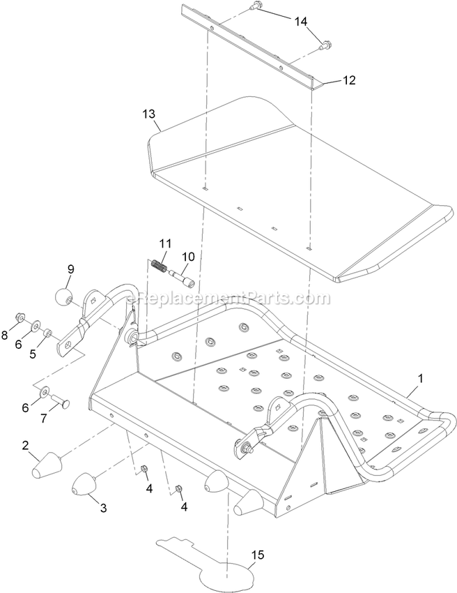 Platform Assembly Diagram and Parts List for VT24KA484CA (920000-999999)(2011) Exmark Lawn Mower