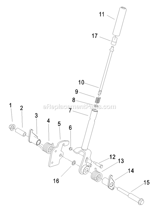 Brake Handle Assembly Diagram and Parts List for LZZ23KA526 (790000-849999)(2009) Exmark Lawn Mower