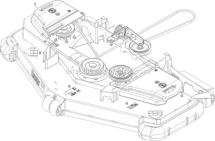 Complete Deck Assembly Diagram and Parts List for PNS740GKC60RA3 (315000000-315999999)(2015) Exmark Lawn Mower
