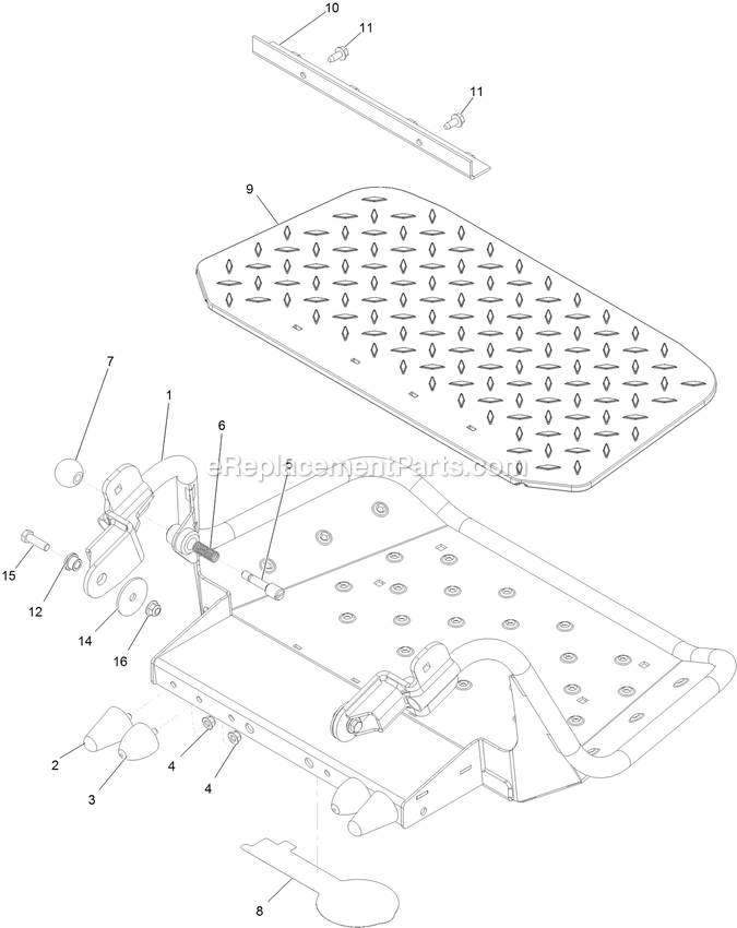 Platform Assembly (2) Diagram and Parts List for VTS541CKA36300 (400000000-402082299)(2017) Exmark Lawn Mower