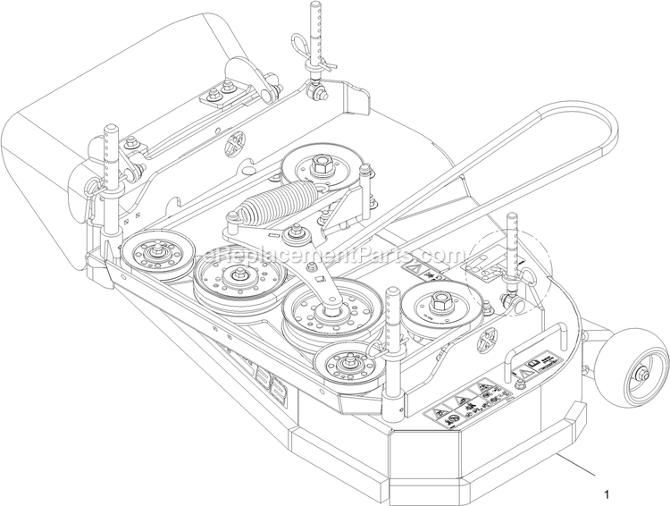 Complete Deck Assembly Diagram and Parts List for STE600CKA32300 (404314159-406294344)(2019) Exmark Lawn Mower
