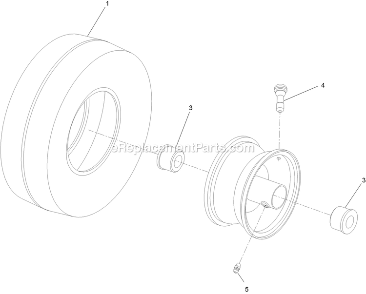 Caster Wheel Assembly Diagram and Parts List for QTS452CEM34200 (315000000-315999999)(2015) Exmark Lawn Mower