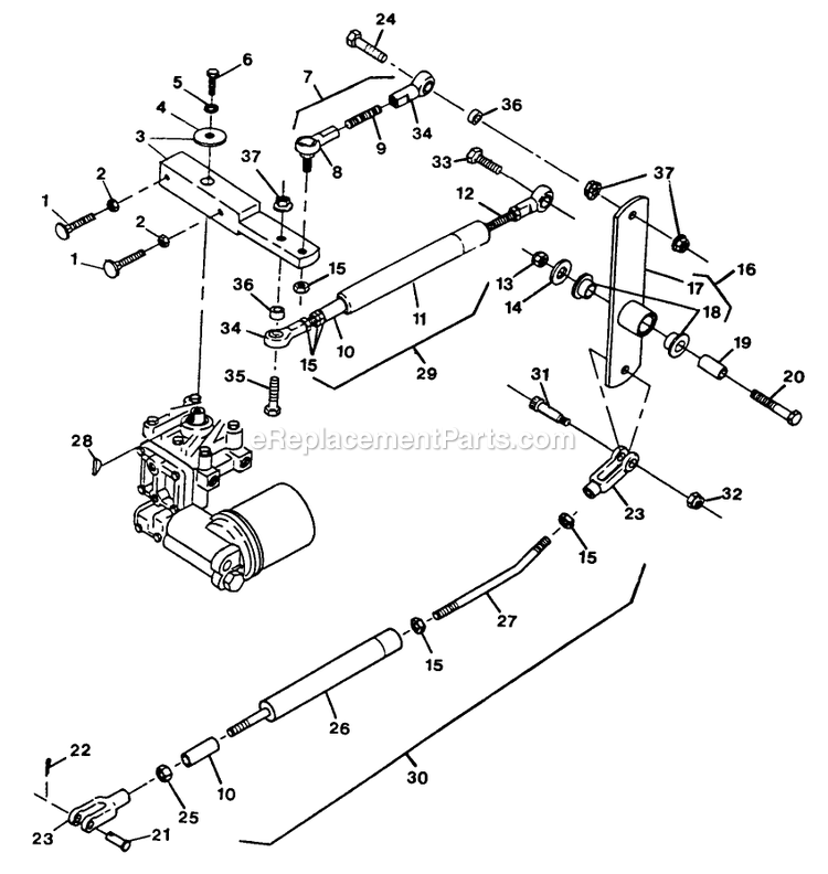 Motion Controls Diagram and Parts List for TR-20KC (102000-114999)(1995) Exmark Lawn Mower