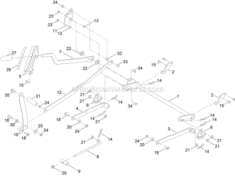 Deck Lift Assembly Diagram and Parts List for QZE725GKC50200 (408644346-411294211)(2021) Exmark Lawn Mower