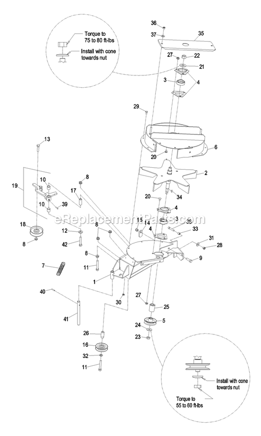 Blower Assembly (1) Diagram and Parts List for LHPUV4448 (790000-849999)(2009) Exmark Lawn Tractor Accessories