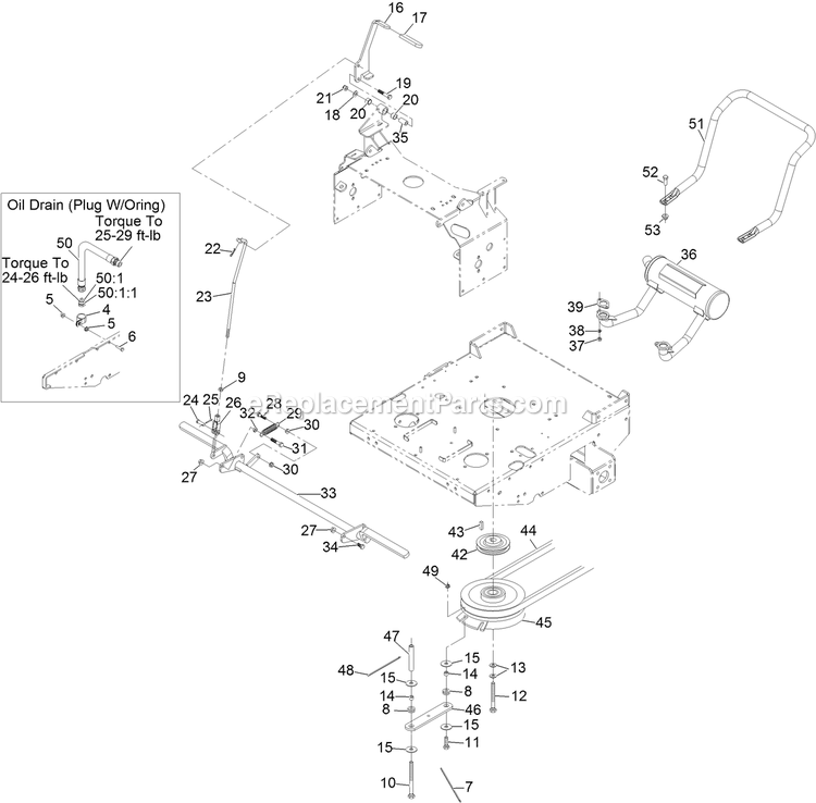 Park Brake And Engine Diagram and Parts List for TTX691KAE (312000000-312999999)(2012) Exmark Lawn Mower