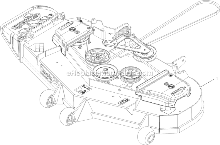 Complete Deck Assembly Diagram and Parts List for LZS740PKC52400 (315000000-315999999)(2015) Exmark Lawn Mower