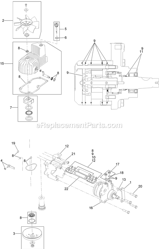 Rh Hydro Assembly Diagram and Parts List for LZS749AKC72400 (316000000-316999999)(2016) Exmark Lawn Mower