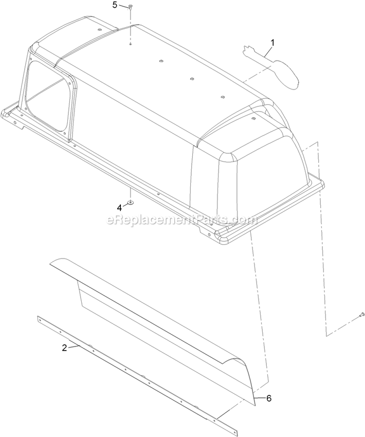Hood Assembly Diagram and Parts List for LZUVQD7 (313000000-313999999)(2013) Exmark Lawn Tractor Accessories