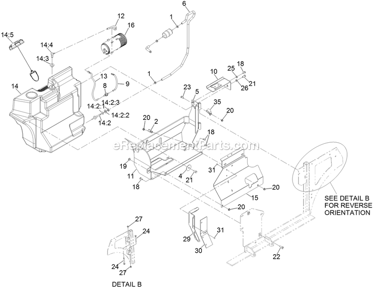 Fuel Assembly Diagram and Parts List for NVS740CKC48000 (316000000-399999999)(2016) Exmark Lawn Mower