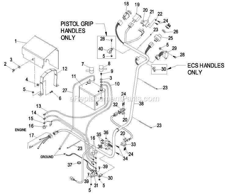 Electrical Group Diagram and Parts List for TT20KC (440000-509999)(2004) Exmark Lawn Mower
