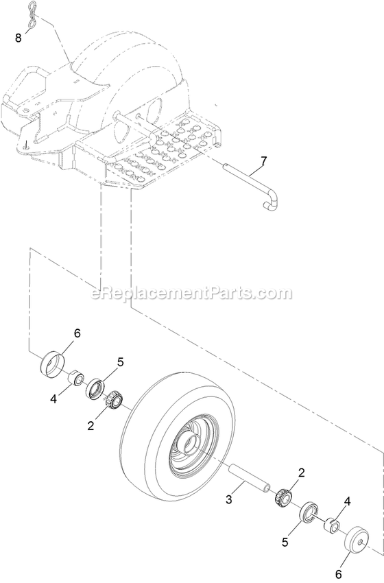 Wheel Assembly Diagram and Parts List for TTX650EKC604N0 (316000000-399999999)(2016) Exmark Lawn Mower