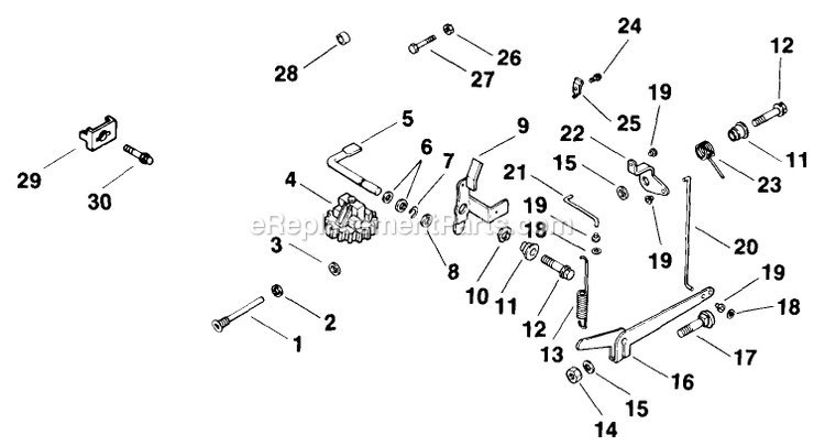 Governor Diagram and Parts List for TR-17K 70000 Exmark Lawn Mower