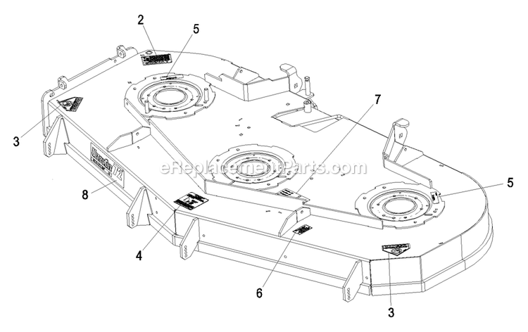 Deck With Decals Assembly (4) Diagram and Parts List for LZZ23KA526 (790000-849999)(2009) Exmark Lawn Mower
