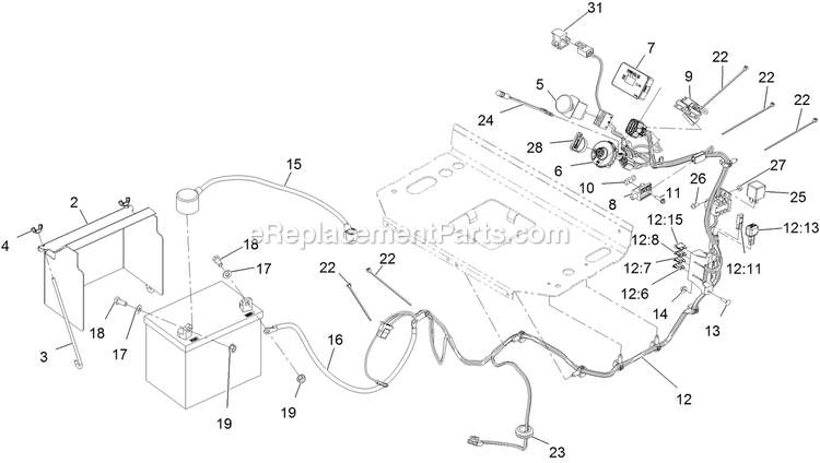 Electrical Assembly Diagram and Parts List for VTS730AKC52400 (400000000-402082299)(2017) Exmark Lawn Mower