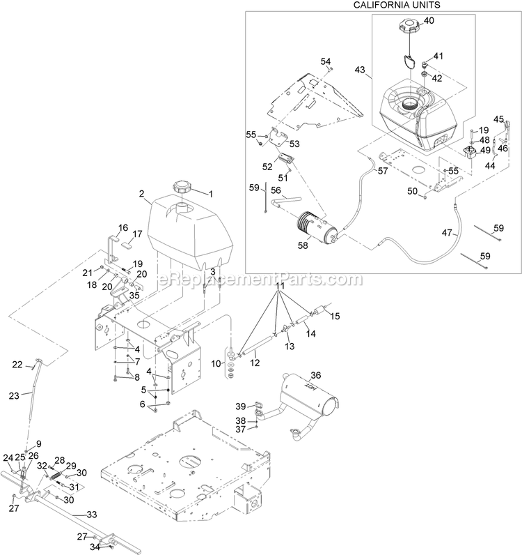 Engine Deck Group (2) Diagram and Parts List for TT24KAE (850000-919999)(2010) Exmark Lawn Mower