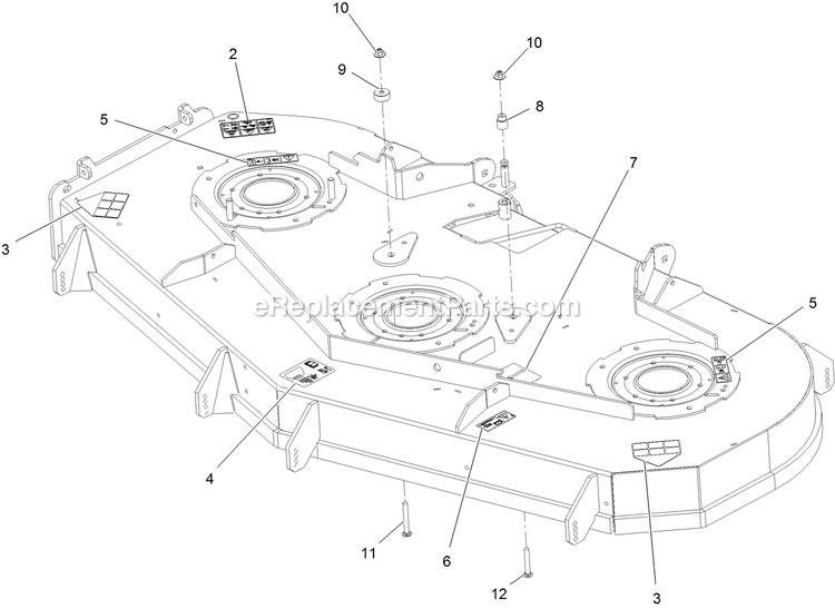 Deck With Decals Diagram and Parts List for LZX921GKA72600 (315000000-315999999)(2015) Exmark Lawn Mower