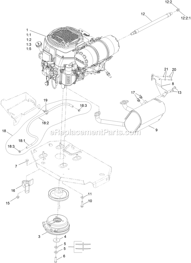Engine Assembly Diagram and Parts List for LZX740EKC526W0 (402082300-404314158)(2018) Exmark Lawn Mower