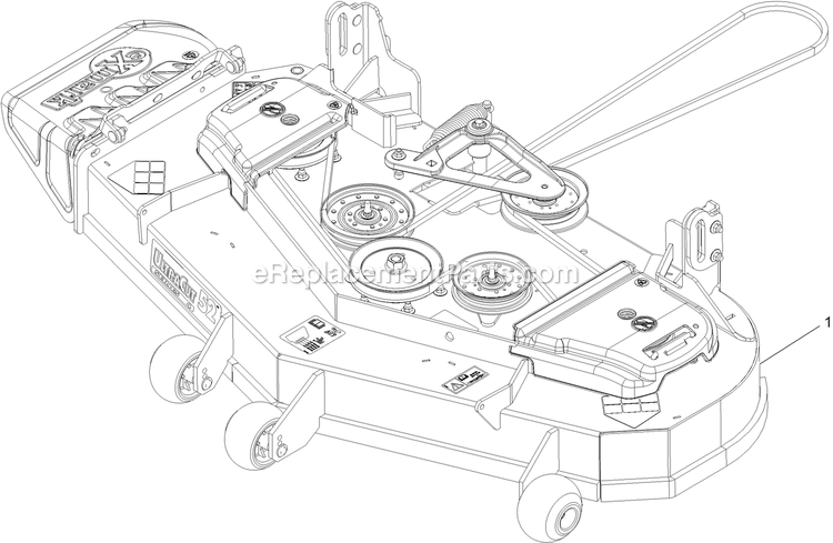 Complete Deck Assembly Diagram and Parts List for LZE691GKA524A2 (315000000-315999999)(2015) Exmark Lawn Mower