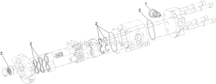 Hydraulic Gear Pump Assembly Diagram and Parts List for LZS88CDYM96RW0 (402082300-404314158)(2018) Exmark Lawn Mower