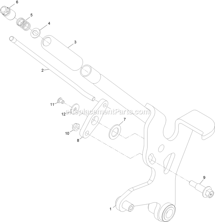 Height Of Cut Lever Diagram and Parts List for STE600CKA323H1 (408644346-411294211)(2021) Exmark Lawn Mower