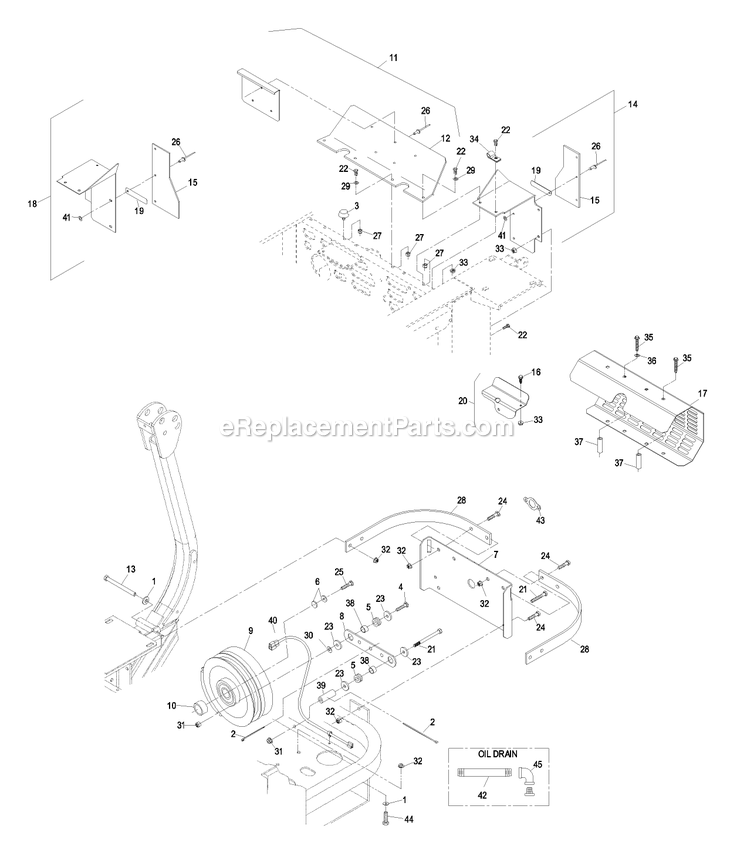 Engine Deck Group (2) Diagram and Parts List for LZ20KC524AS (440000-509999)(2004) Exmark Lawn Mower