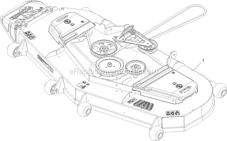 Complete Deck Assembly Diagram and Parts List for LZE801GKA724A1 (408644346-999999999)(2021) Exmark Lawn Mower