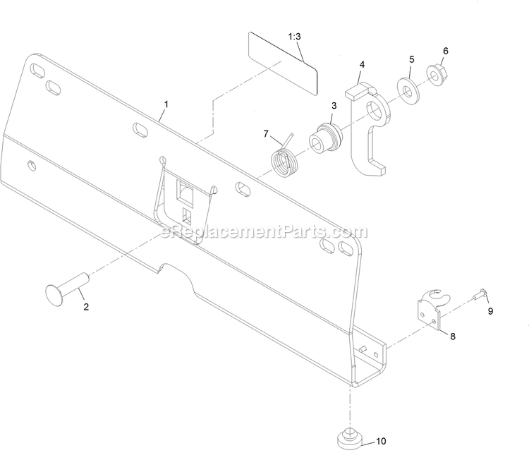 Latch Plate Assembly Diagram and Parts List for LZS902DKU605A1 (316000000-399999999)(2016) Exmark Lawn Mower