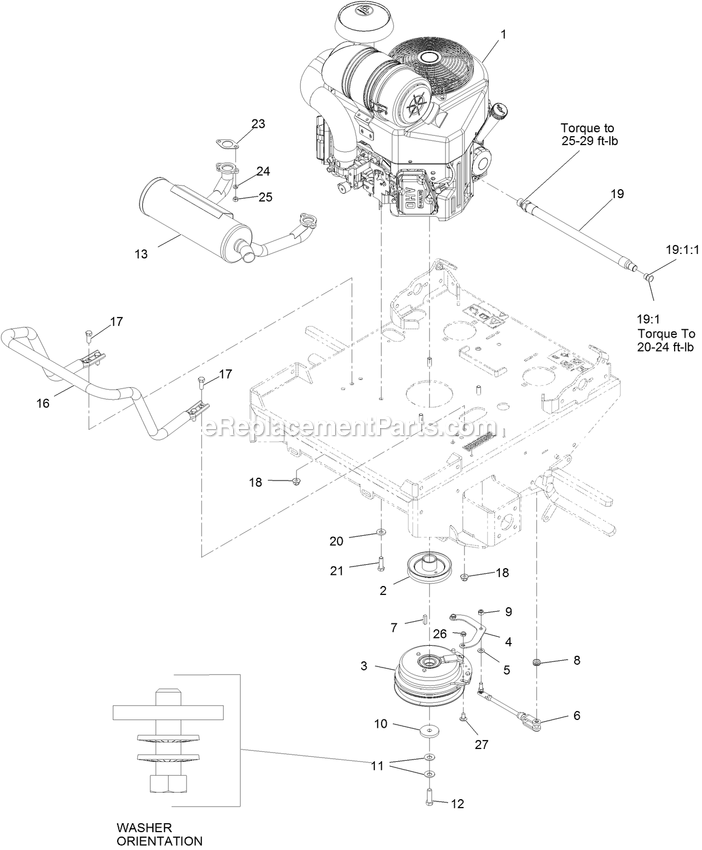 Engine Assembly Diagram and Parts List for TTX691CKA60400 (315000000-315999999)(2015) Exmark Lawn Mower