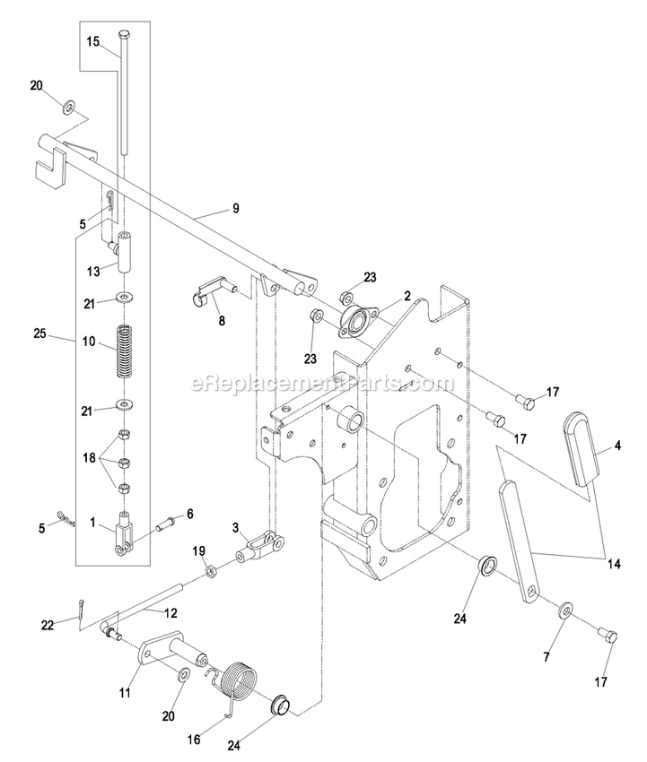 Park Brake Group Diagram and Parts List for NAV27KCCA (850000-919999)(2010) Exmark Lawn Mower