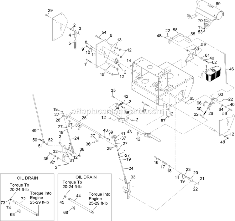 Engine Deck Assembly (2) Diagram and Parts List for TTS16KA363 (920000-999999)(2011) Exmark Lawn Mower