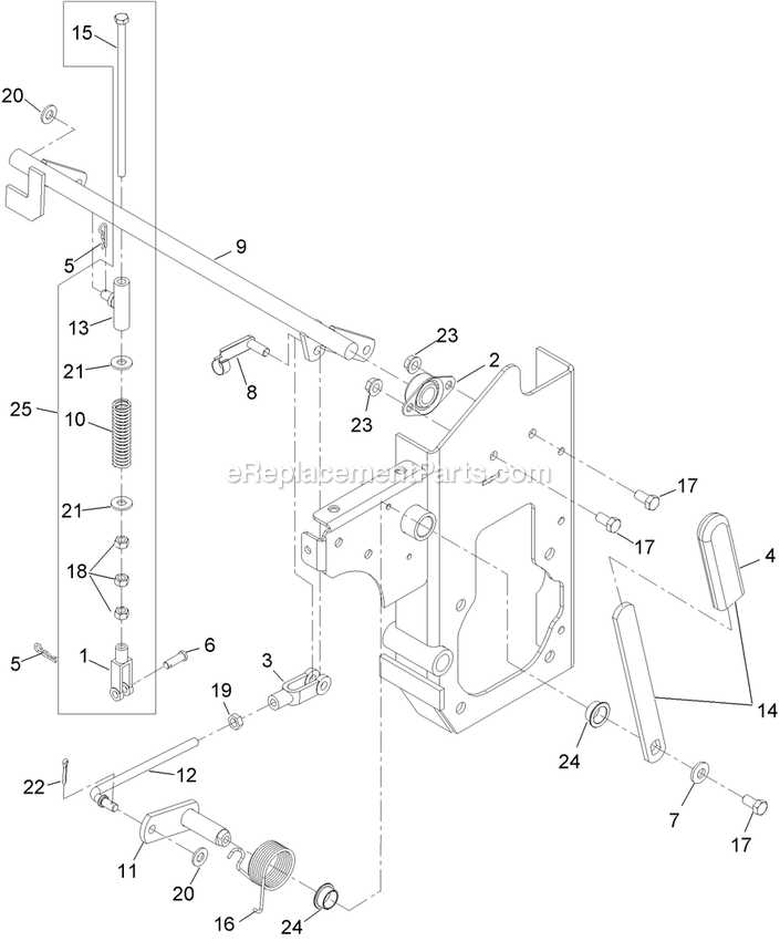 Park Brake Assembly Diagram and Parts List for NV730EKC (312000000-312999999)(2012) Exmark Lawn Mower