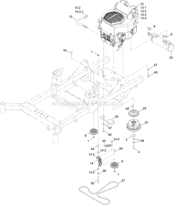 Engine Assembly Diagram and Parts List for RAE740CKC60300 (408644346-411294211)(2021) Exmark Lawn Mower