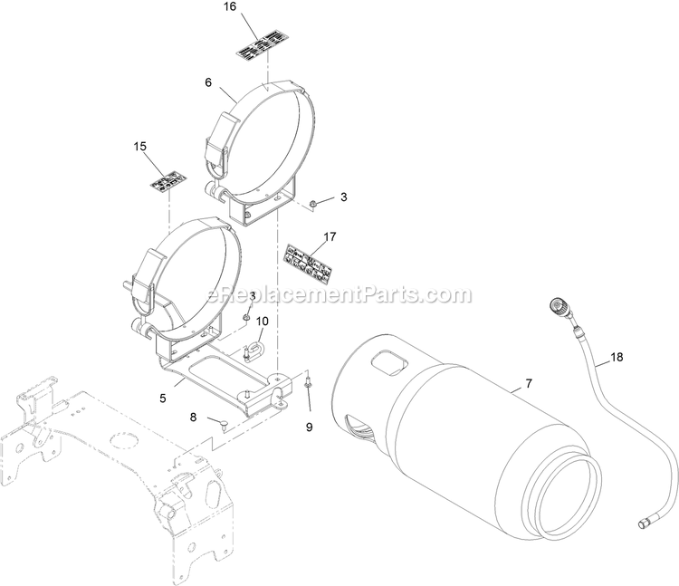 Lpg Fuel Assembly Diagram and Parts List for TTX680PKC60400 (402082300-404314158)(2018) Exmark Lawn Mower