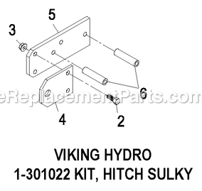 Sulky Hitch Kit Viking Hydro Diagram and Parts List for RS52SSW (600000-669999)(2006) Exmark Lawn Tractor Accessories