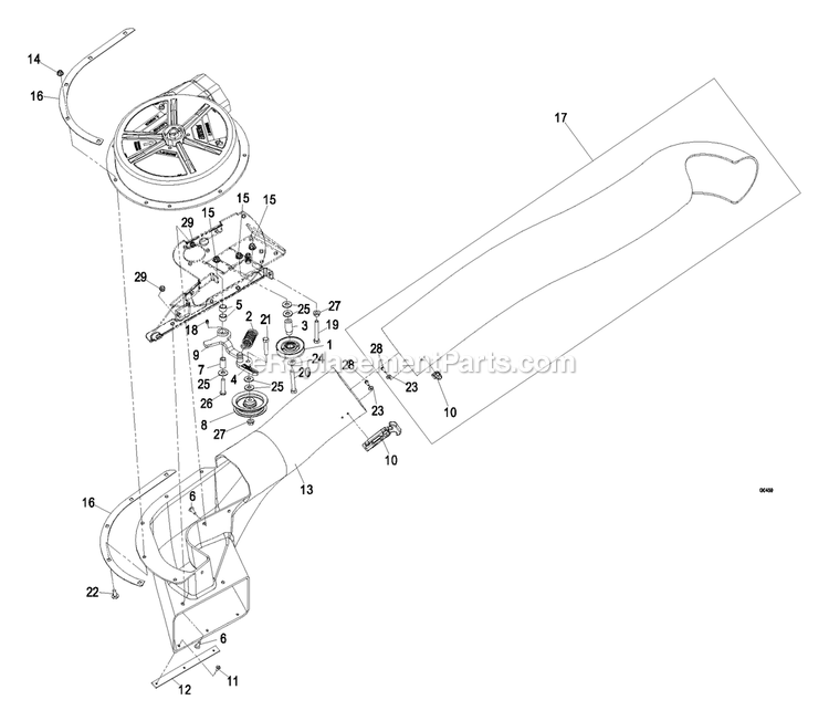 Blower Assembly (2) Diagram and Parts List for LCTUV52 (600000-669999)(2006) Exmark Lawn Tractor Accessories